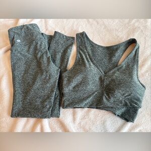 Zella workout set, bra small pants extra small heathered green